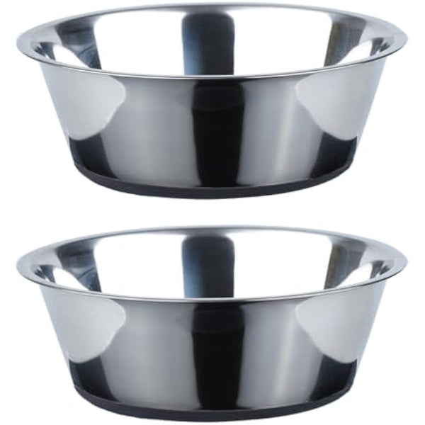 PEGGY11 Stainless Steel Dog Bowls, Nonslip, Food Grade, Dishwasher Safe, Easy to Clean - 3.8L, 2 Pack