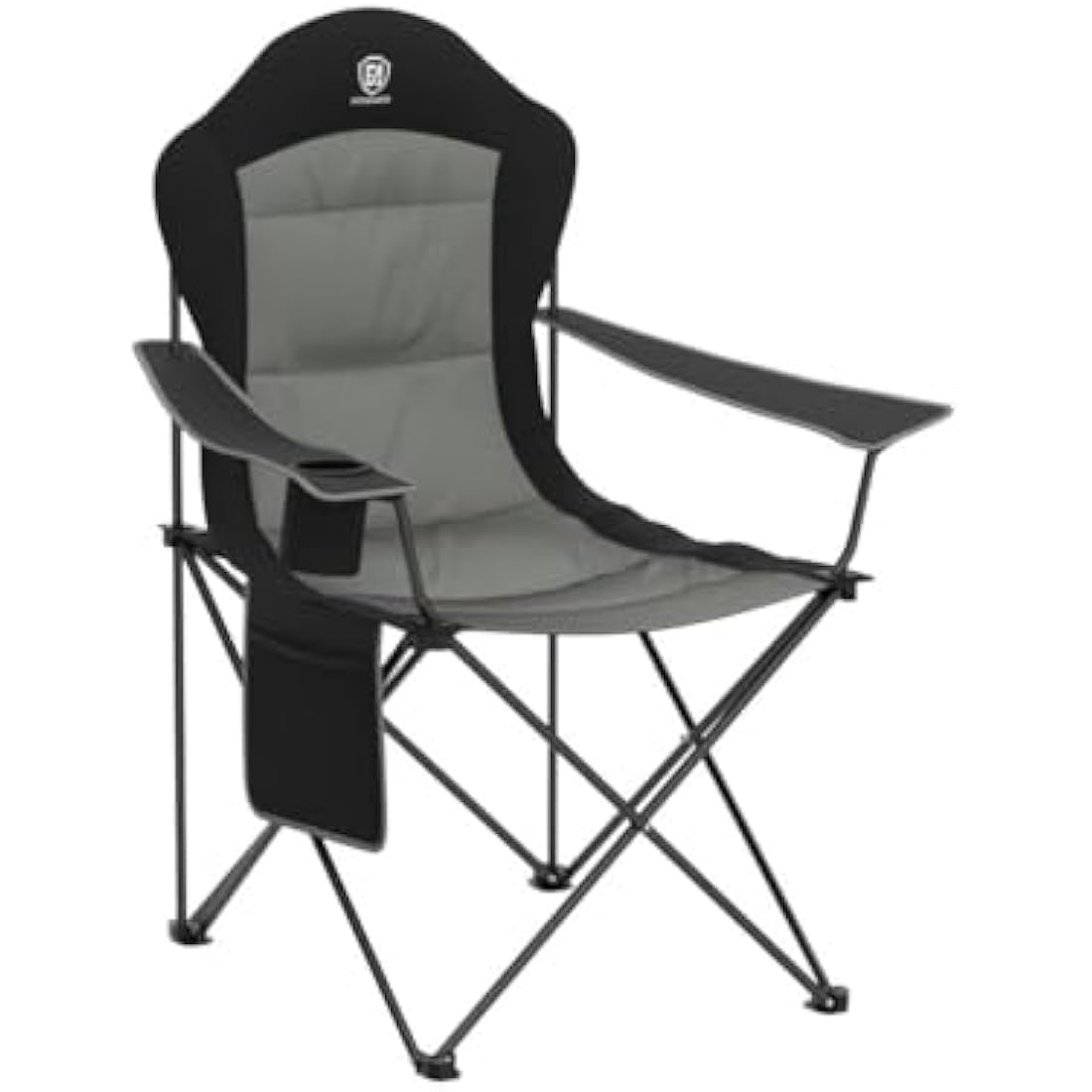 EVER ADVANCED Camping Chairs for Adults Heavy Duty Folding Chair Up to 160kg Oversized with High Back & Cup Holder & Side Pocket Comfy Camp Fold Up Chair
