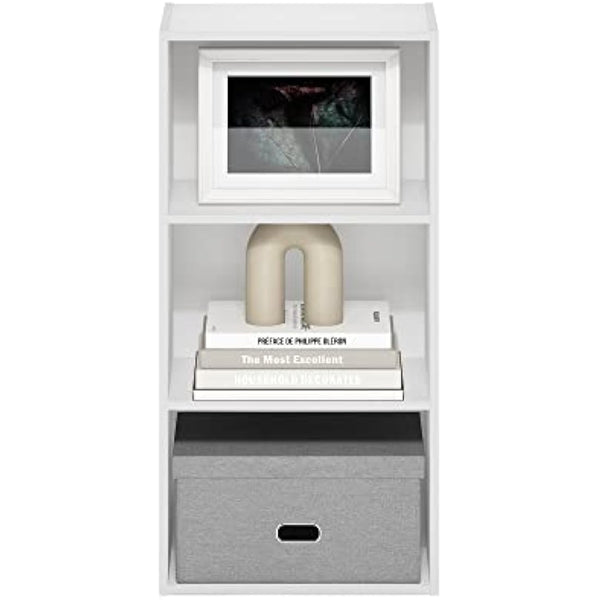 Furinno Luder 3-Tier Open Shelf Bookcase, White