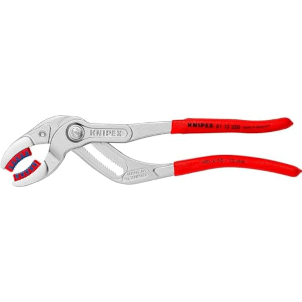 Knipex Siphon and Connector Pliers chrome-plated, with non-slip plastic coating 250 mm 81 13 250