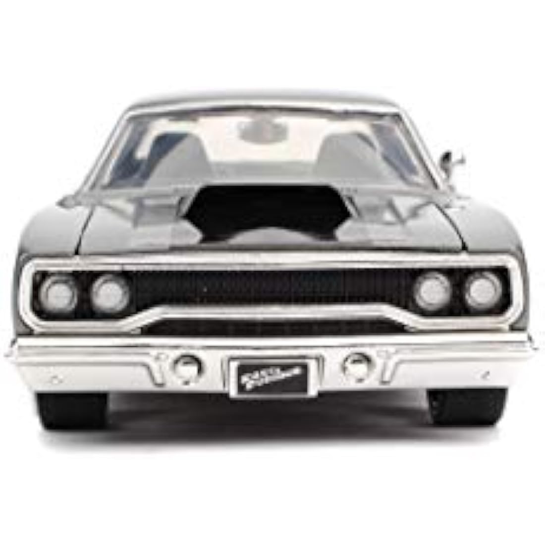 Jada Toys 253203054 Fast & Furious Dom's 1970 Plymouth Road Runner Car Tuning Model 1:24 Opening Doors Bonnet Boot wheel Grey