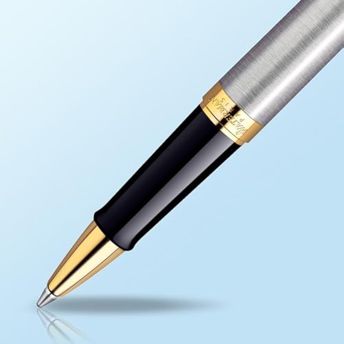 Waterman Hémisphère Rollerball Pen | Stainless Steel with 23k Gold Trim | Fine Point | Black Ink | Gift Box