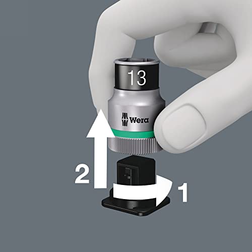 Wera 05004051001 8100 SB 11 Zyklop Metal Ratchet Set with switch lever, 3/8" drive, imperial, 29 pieces, Silver