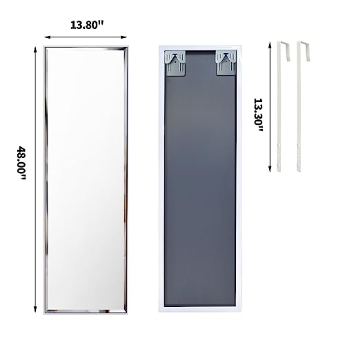 HORLIMER Full Length Wall Mirror with White Frame, 122x35cm(14x48 inches) Large Body Mirrors for Bedroom Bathroom