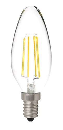 greenandco CRI 90+ E14 LED Filament Candle Clear 3W Replaces 28W 300lm 2700K Warm White 360 230V, no Flicker, not dimmable, 10-Pack