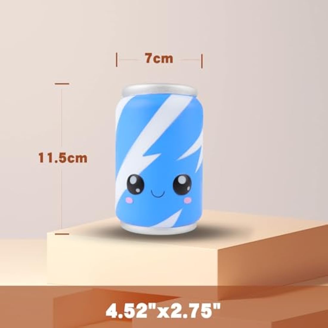 Anboor 4.7" Squishies Toy Blue Can Kawaii Soft Toy Slow Rised Squeeze Food Squishy Stress Relief for Kid Adult Toys Stocking Filler Gifts