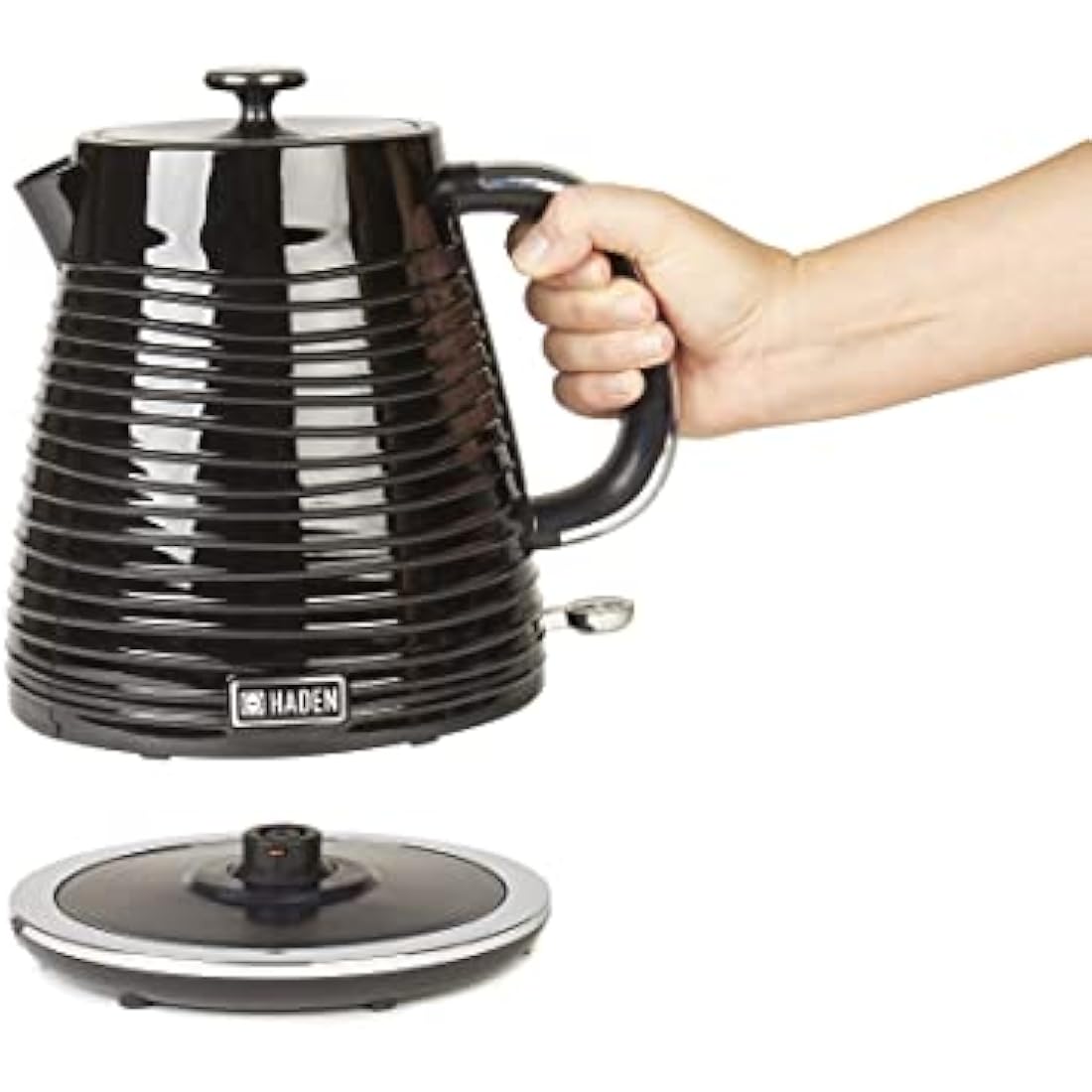 Haden Devon 1.7L Black Kettle – Stylish, Lightweight, Cordless Kettle for Tea & Coffee – Perfect for Daily Use in Small Kitchens and Homes – Essential Electric Kitchen Appliance