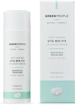 Green People Vita Min Fix Moisturiser - 24-Hour Cream - with Squalane (Derived from Olives) for Normal & Dry Skin - Paraben & Alcohol Free - Cruelty Free & Vegan, 50ml