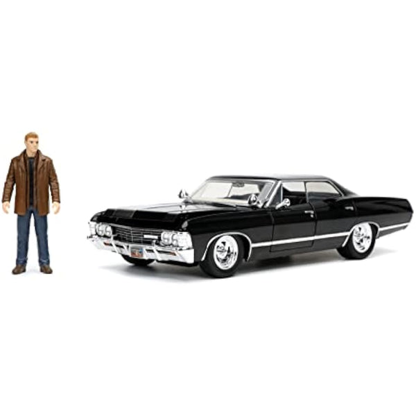 Jada 32250 Supernatural 1967 Impala SS Sport Sedan With Dean Winchester Figure 1:24 Scale Diecast Model Car