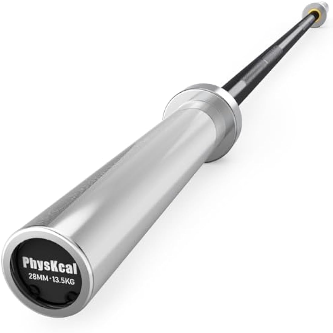 PhysKcal 4ft, 5ft, 6ft Barbell, Olympic EZ Curl Bar with Smooth Bushing & Bearing for 2'' Weight Plates, International Barbells for Press, Squat, Deadlift and Multiple Purposes