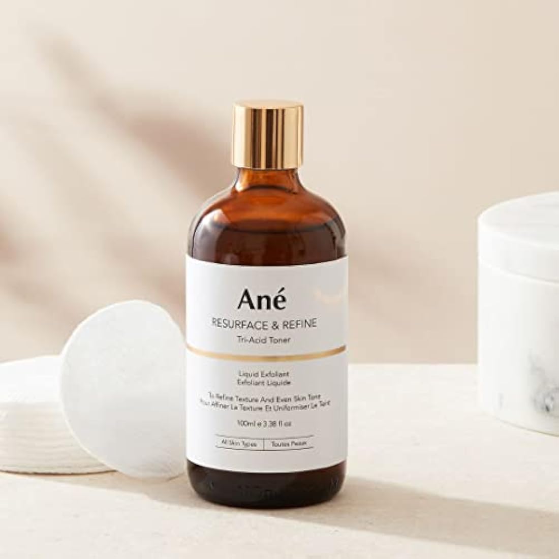 Ané Tranexamic, Aha and Bha Hydrating Acid Toner and Liquid Exfoliant to Clarify, Brighten and Even Skin Tone - 100ml, Vegan.