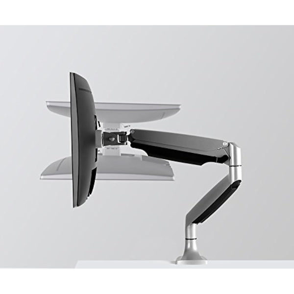 Mount-It! Single Monitor Arm Desk Mount | Gas Spring Monitor Arm | Full Motion Articulating Height Adjustable | Fits 21 22 23 24 27 30 32 Inch VESA Compatible Computer Screen | Clamp and Grommet Base