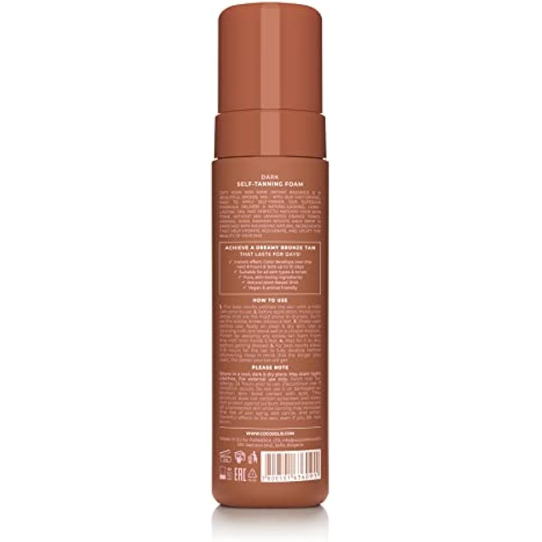 COCOSOLIS SOLIS Dark self-tanning lotion for face and body, mousse for a rich, natural and long-lasting tan, with plant-based DHA (200 ml)