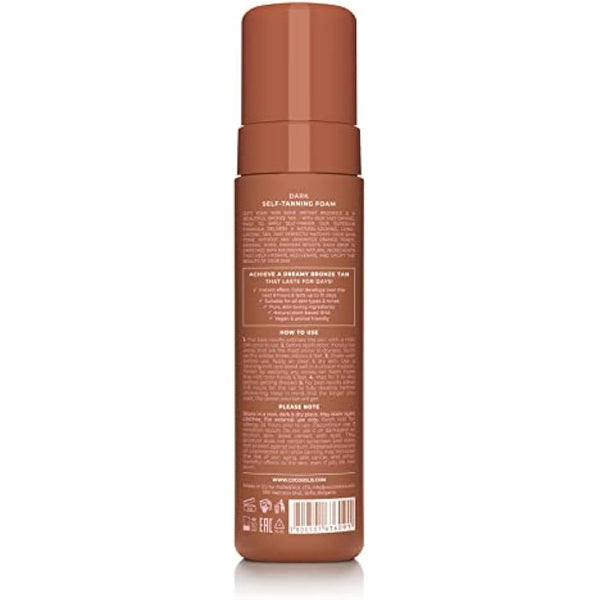 COCOSOLIS SOLIS Dark self-tanning lotion for face and body, mousse for a rich, natural and long-lasting tan, with plant-based DHA (200 ml)