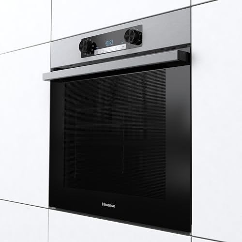 Hisense BI64211PB 77 Litre Built In Electric Single Oven With Pyrolytic Cleaning, Pizza Mode, Multiphase Cooking- Black 22x23x23 inches (LxWxH) - A+ Rated, Extra Large