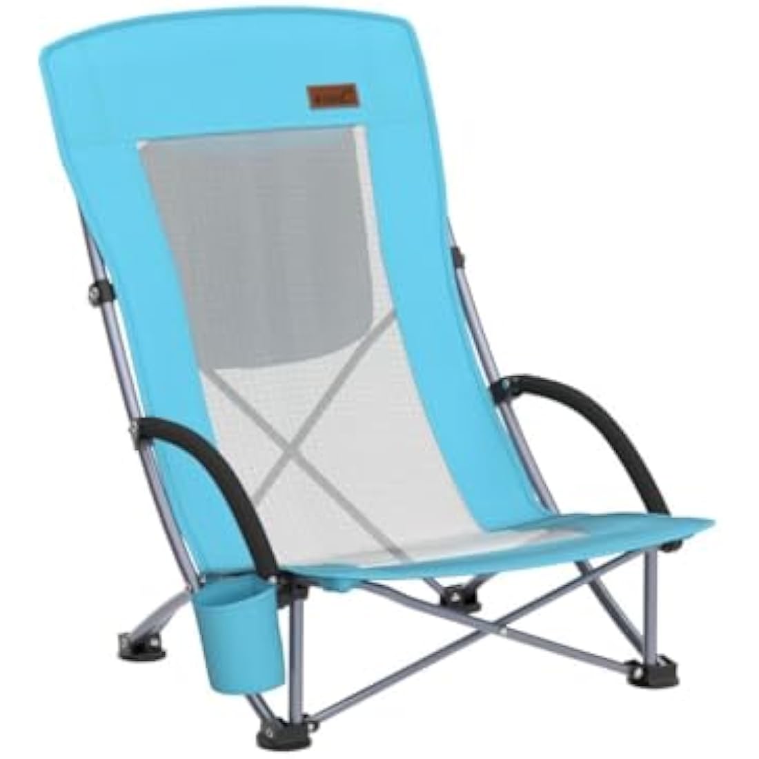 Nice C Beach Camping Chair, Folding Chair w/Cooler High Back, Ultralight Chair with Cup Holder & Carry Bag Compact & Heavy Duty Outdoor, Camping, BBQ, Beach, Travel, Picnic, Festival (1 Of Orange)