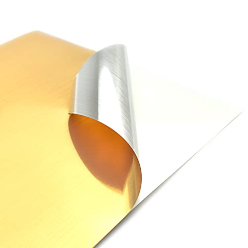 Evergreen Goods™ 50 Sheets A4 Self Adhesive Brushed Gold Sticker Vinyl, Inkjet & Laser Printable | Waterproof & Sticky Back | Suitable for Cricut, Silhouette & Other Cutters | Sticker Label Making