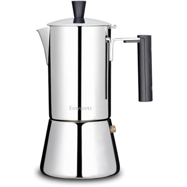 Easyworkz Pedro Stovetop Espresso Maker 6Cup 300ml Stainless Steel Italian Coffee Machine Maker Induction Moka Pot