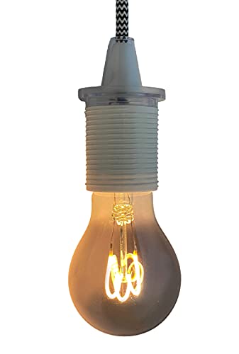 greenandco E27 A60 LED Vintage Filament Bulb Silver Grey 3W 90lm 1800K Extra Warm White 360 230V, no Flicker, not dimmable, 10-Pack