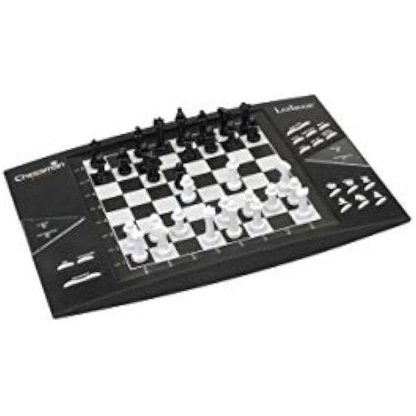 Lexibook, Chessman Elite, Interactive Electronic Chess Game, 64 Levels of Difficulty, LEDs, Battery Powered or 9V Adapter, Black/White, CG1300