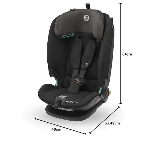 Maxi-Cosi Titan S Comfort i-Size, Breathable Comfort Fabrics, Child Car Seat, 15 months-12 years (76-150cm), ISOFIX Car Seat, 5 Recline & 13 Headrest Positions, G-CELL Protection, Authentic Black
