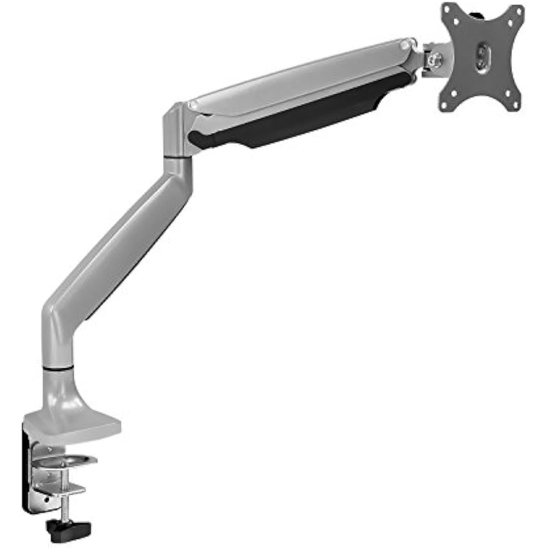 Mount-It! Single Monitor Arm Desk Mount | Gas Spring Monitor Arm | Full Motion Articulating Height Adjustable | Fits 21 22 23 24 27 30 32 Inch VESA Compatible Computer Screen | Clamp and Grommet Base