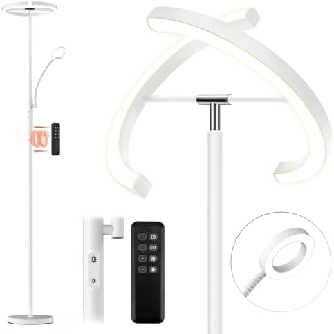 FIMEI Floor Lamp 29W, Reading Standing Lamp, Stepless Dimming & 3000K-6000K Color Temperature, Remote & Touch Control, Uplighter Floor Lamp, Modern Standing Light for Living Room, Bedroom, Office