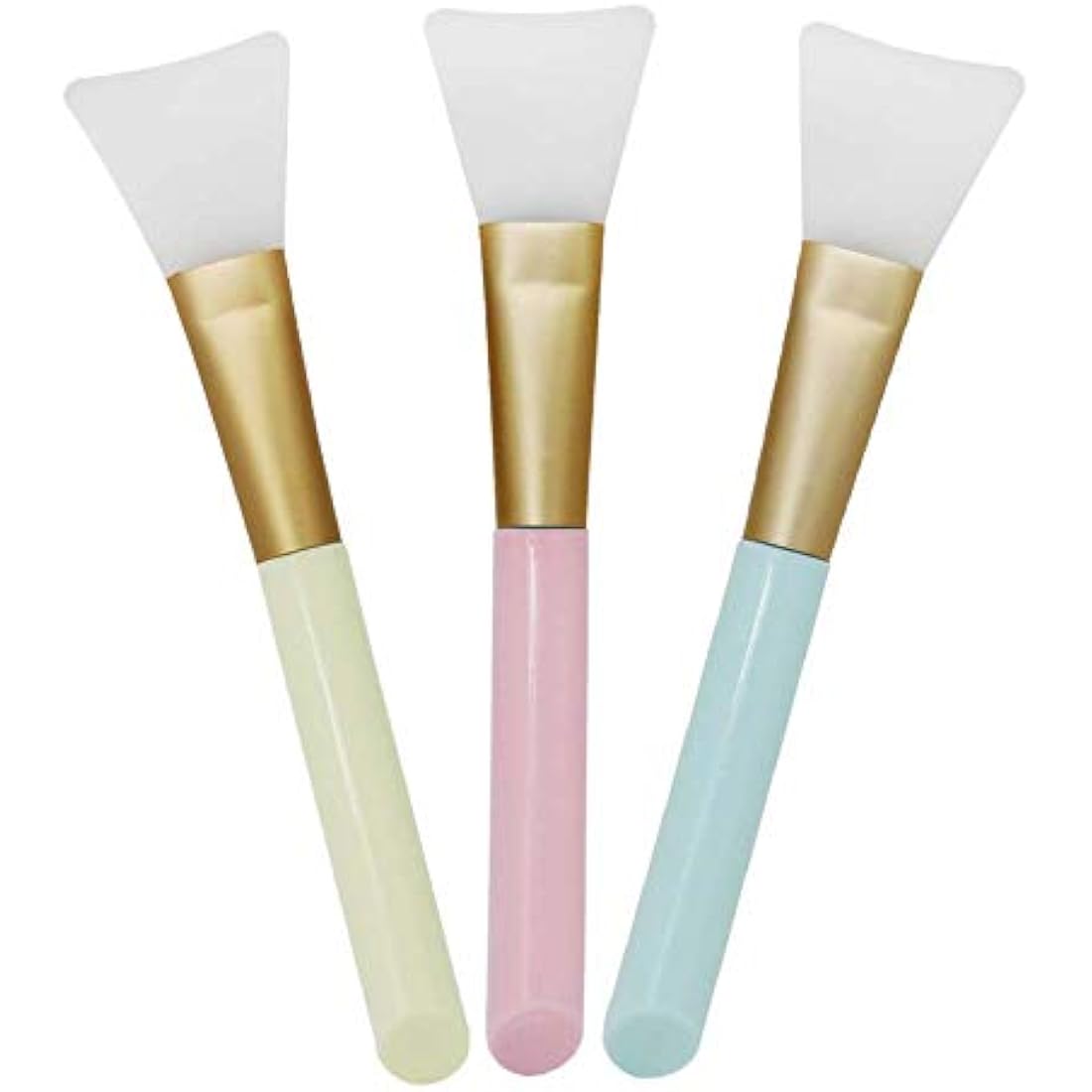 3 Pack Silicone Face Mask Makeup Brushes, Facial Mask Brush Skin Care Beauty Tool Silicone Cosmetic Brush Mud Mask Brush DIY Makeup Tool (Multicolor)