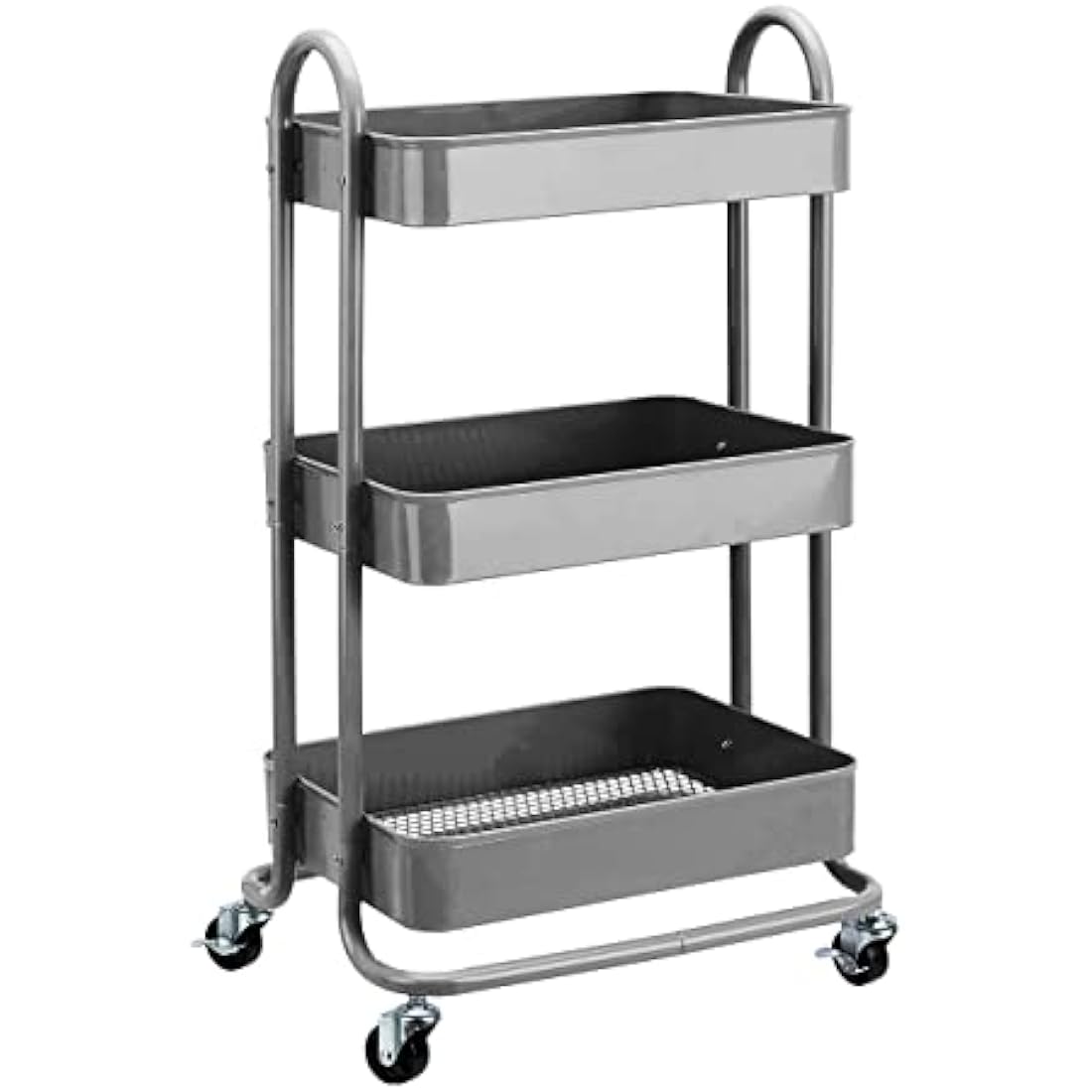 Amazon Basics 3-Tier Rolling Utility or Kitchen Cart - Charcoal
