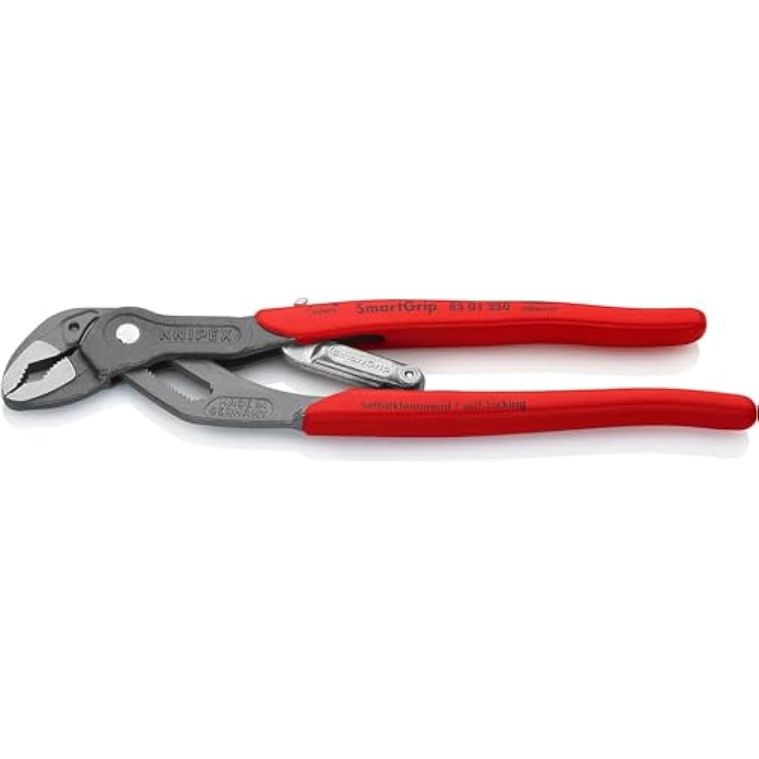 Knipex SmartGrip® Water Pump Pliers with automatic adjustment grey atramentized, with non-slip plastic coating 250 mm 85 01 250