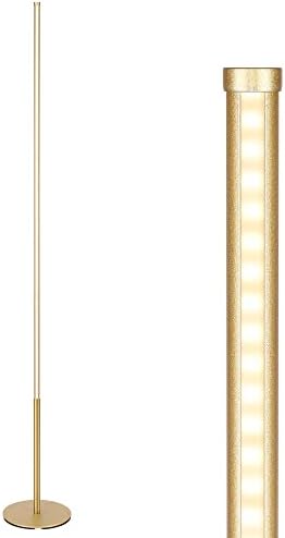 EDISHINE LED Floor Lamp, 57.5" Stepless Dimmable Minimalist Standing Lamp, Corner Lamp for Living Room, Bedroom, Office, 1100Lm 3000K Warm White Light, Golden