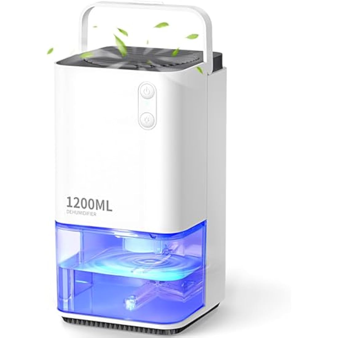 EasyAcc® 1200ml Electric Dehumidifier with Ultra Quiet & Auto Shut off 7 Colorful LED Portable Mini Dehumidifier for Wardrobe, Bathroom, Closet, RV, Bedroom, Garage - White