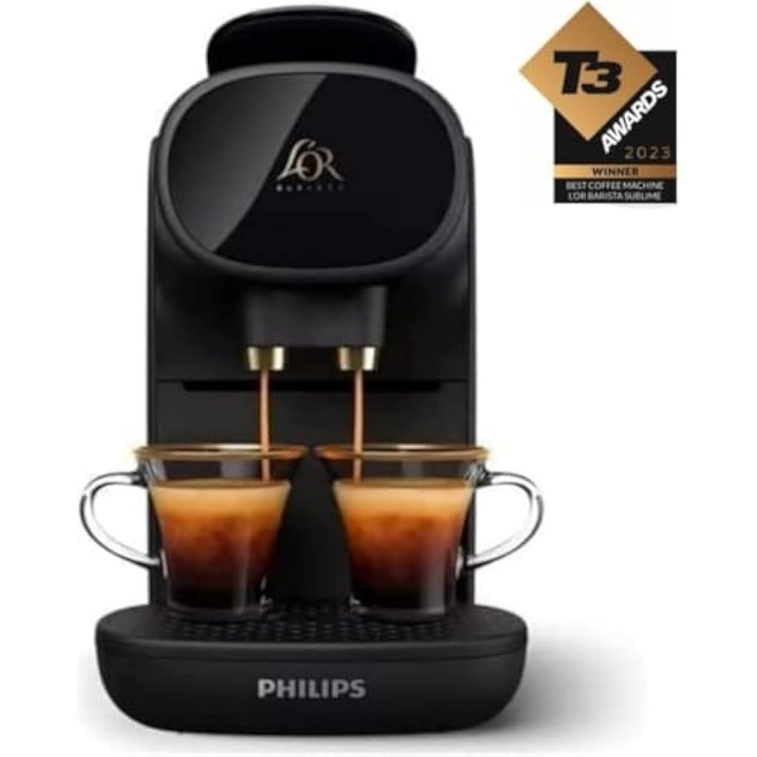L'OR BARISTA Sublime Coffee Capsule Machine by Philips, for Double or Single Capsule, 800 milliliters, Black, (LM9012/60)