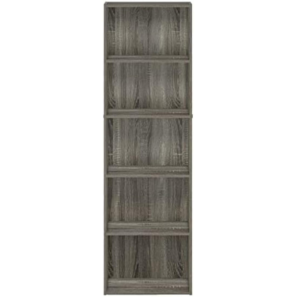 Furinno Luder 5-Tier Reversible Color Open Shelf Bookcase, French Oak
