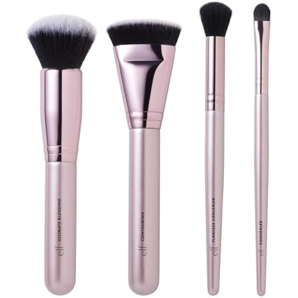 e.l.f. Complexion Perfection Brush Kit 4 Piece Set, Synthetic
