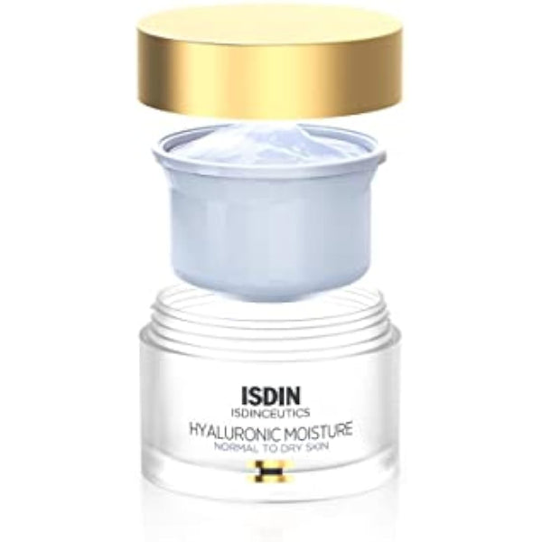 ISDIN Isdinceutics Hyaluronic Moisture Cream (Normal/Dry Skin Eco-Refill) 50ml | Lightweight hyaluronic acid facial cream for normal to dry skin