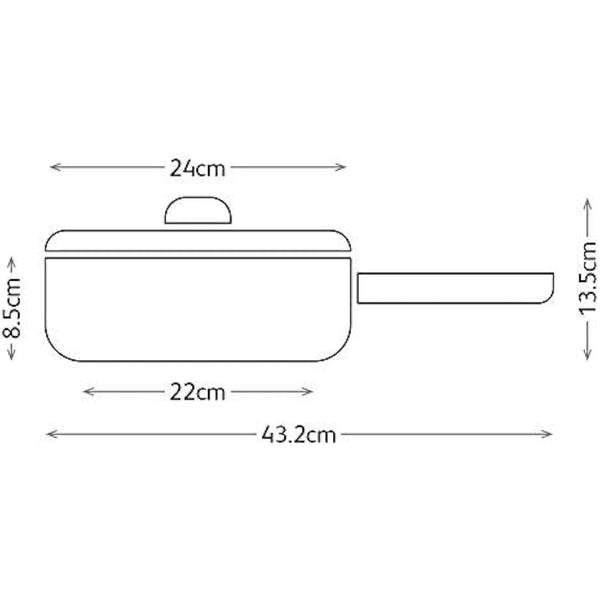 Judge Essentials Stainless Steel Large Saute Pan 24cm, Induction Ready, Oven Safe