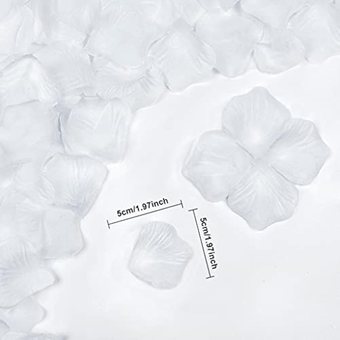 JCF 2000 Pieces Rose Petals, Artificial Flower Petals, No-Taste Emulation Roses Petals for Bedroom Wedding Valentine's Day Anniversary Party Romantic Decorations(White)
