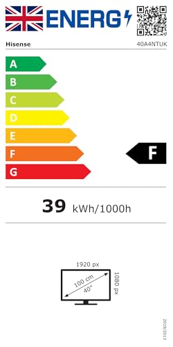 Hisense 40" 40E4QTUK FHD LED TV with Freely - Direct Lit LED, Dolby Audio, Natural Colour Enhancer, Games Mode, Sports Mode with Freely, Disney +, YouTube, Netflix