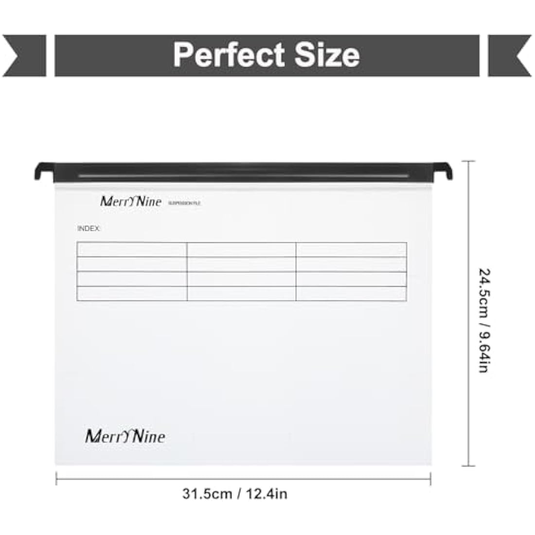 Suspension Files, MerryNine 15PCS Polypropylene Filing Cabinet Suspension Files with Tabs and Card Inserts for School Home Work Office Organization **Check Size Before Ordering ** (Transparent, A4)