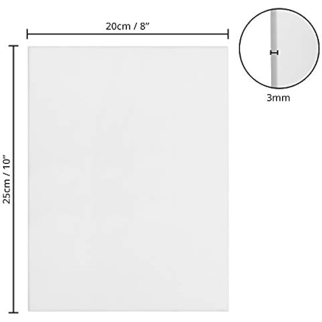 Kurtzy Canvas 24 Pack - 20 x 25cm (8 x 10 inches) - Pre Stretched Cotton Canvas Boards - Oil & Acrylic Painting, Sketching, Drawing
