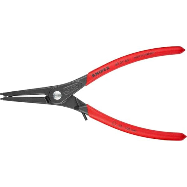 Knipex Precision Circlip Pliers for external circlips on shafts with overstretching limiter grey atramentized, with non-slip plastic coating 225 mm 49 31 A3