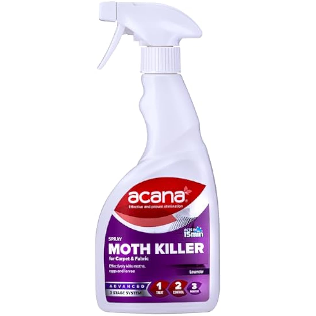 Acana Carpet & Fabric Freshener 500 Millilitre - Moth Killer Spray - Lavender Fragrance - for Carpets, Rugs & Curtains - Non-Staining (Packaging May Vary)