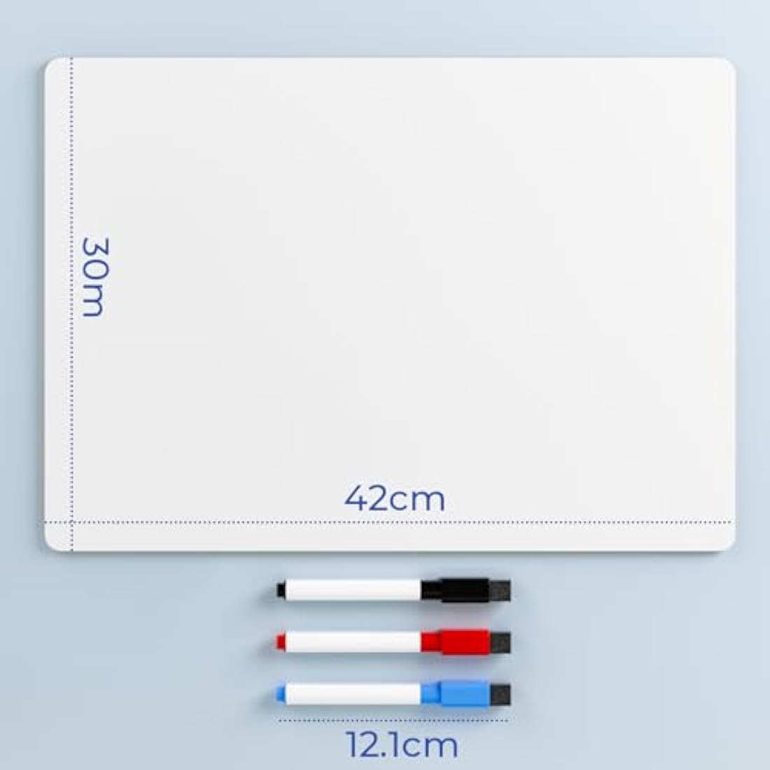 Nicpro Dry Erase Mini Whiteboard A3, 30 x 42 cm Double Sided Lapboard with 3 Water-Based Pens Learning Small White Board Portable Drawing Writing for Student and Classroom Use