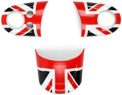 ABS Plastic Steering Wheel Decoration Trim Shell Sticker for Mini Cooper R55 Clubman R56 HatchBack R57 Convertible R58 Coupe R59 Roadster R60 Countryman R61 Paceman 2006~2016 B (Union Jack Gray)