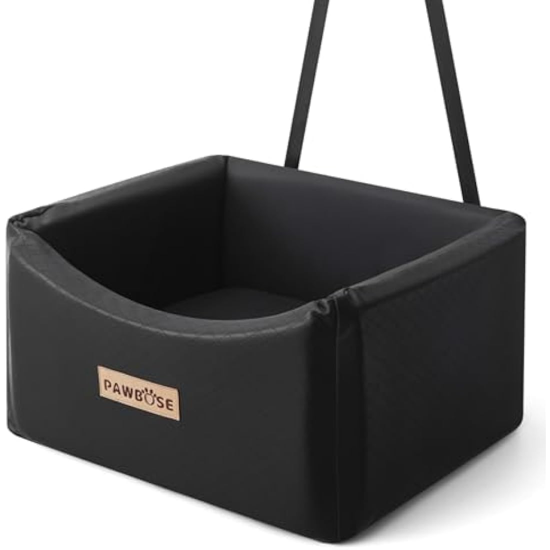 PAWBOSE Car Dog Seat for Small Medium Dogs up to 35lbs, Black Elevated Pet Car Seat with Dog Safety Belt, Waterproof Pet Car Travel Bed