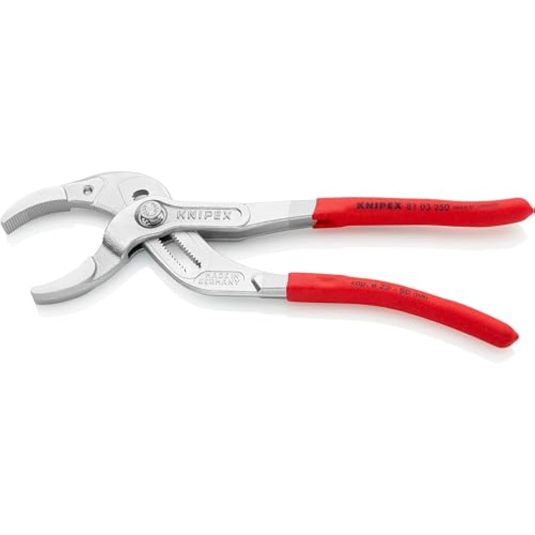 Knipex Siphon and Connector Pliers chrome-plated, with non-slip plastic coating 250 mm 81 03 250