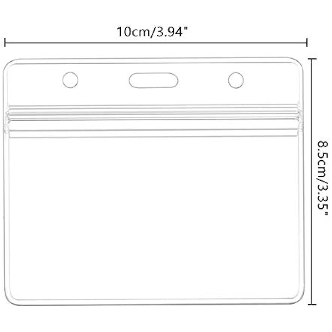 40 PCS Plastic Card Holder, Transparent Clear Horizontal Waterproof Name Tag Badge ID Card Holders ID Badge Card Plastic Wallets Pocket Holder Double Sided Badge Holders Lanyard Card Holder