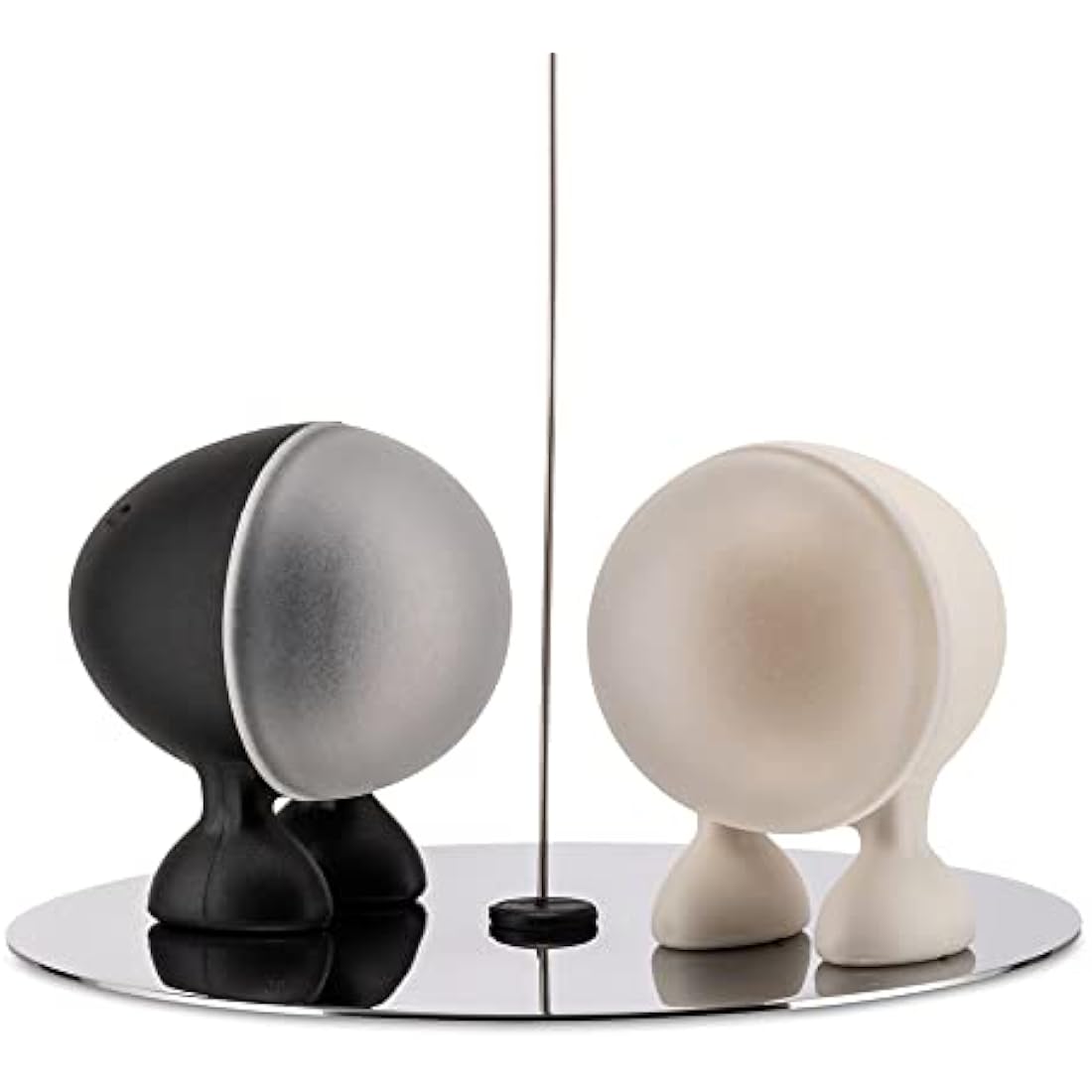 Alessi Lilliput Salt and Pepper Set with Magnetic Base, Black/ White
