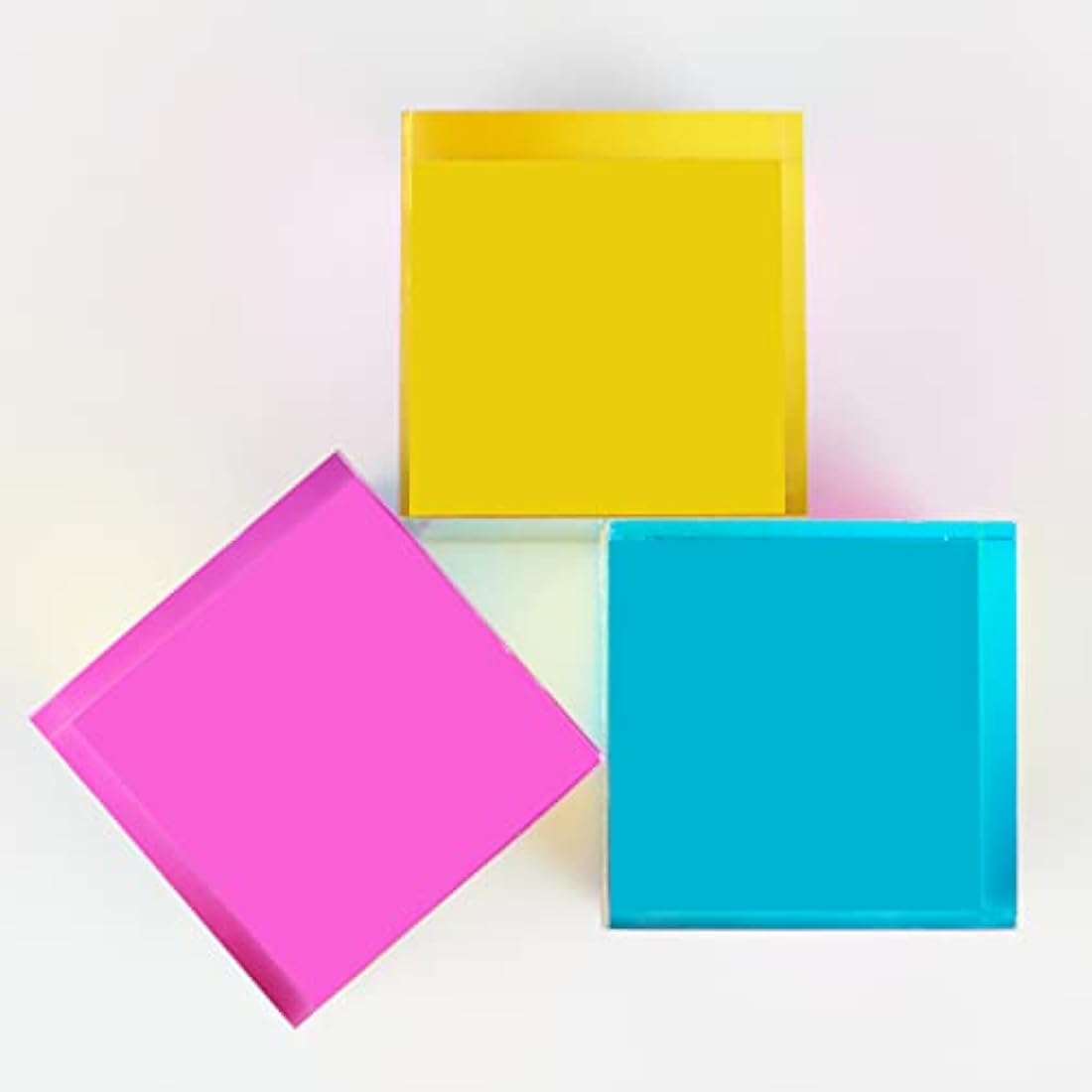 ECBANLI CMY Colour Cube, CMYcube 1.6 inch (40mm) RGB Dispersion Crystal Optical Acrylic Prism for Physics Teaching Photography Desktop Decor